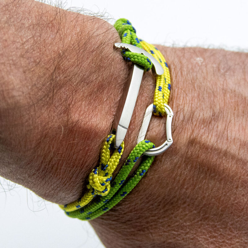 Bracciale doppio giro con piccozza e moschettone Steel Edition / Personalizzabile