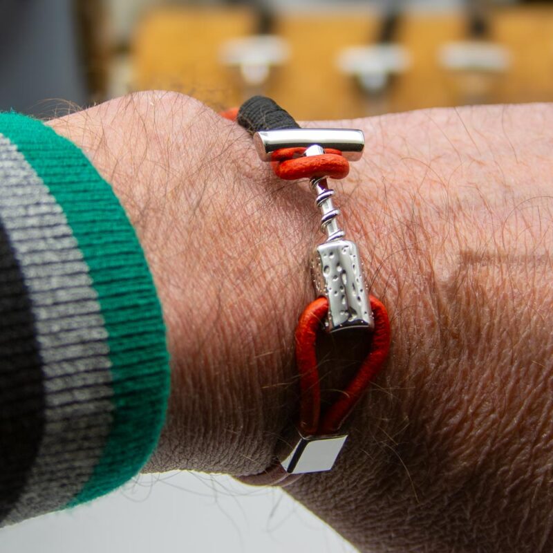 Bracciale Le Tire-Bouchon Steel Edition Rosso - immagine 3