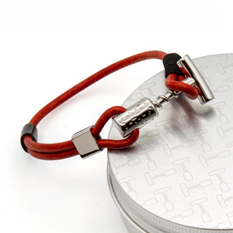 Bracciale Le Tire-Bouchon Steel Edition Rosso - immagine 5