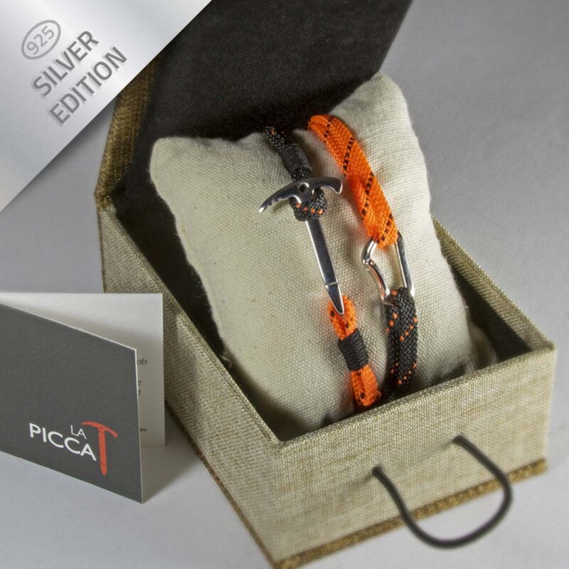 Bracciale La Picca Silver edition con piccozza e moschettone / Personalizzabile - immagine 4