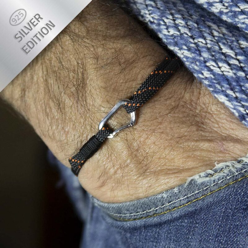 Bracciale con moschettone in argento 925 - immagine 3