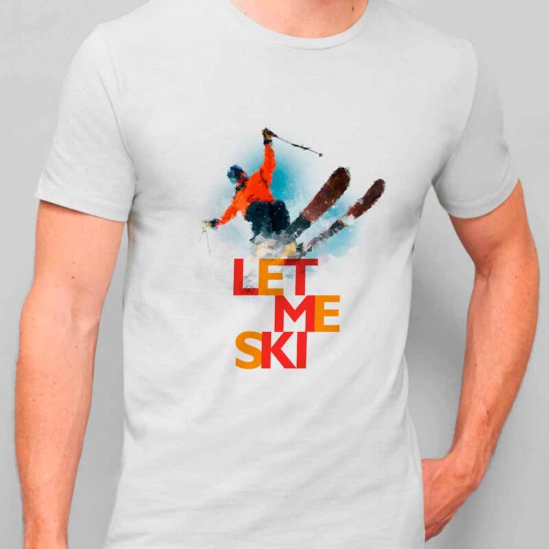T-Shirt Let me ski / Man - Image 2