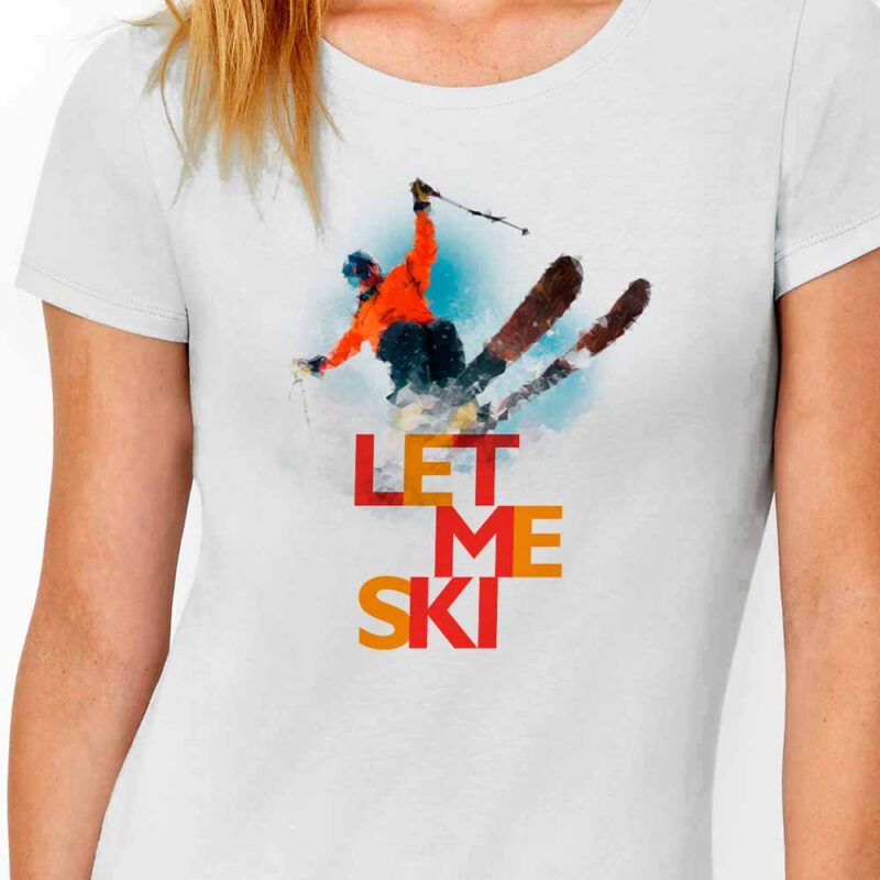 T-Shirt Let me ski / Woman - Image 3