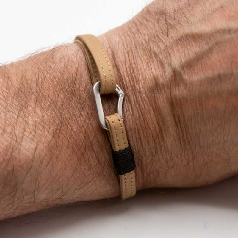 Leather Bracelet with carabiner Steel Edition - Image 9