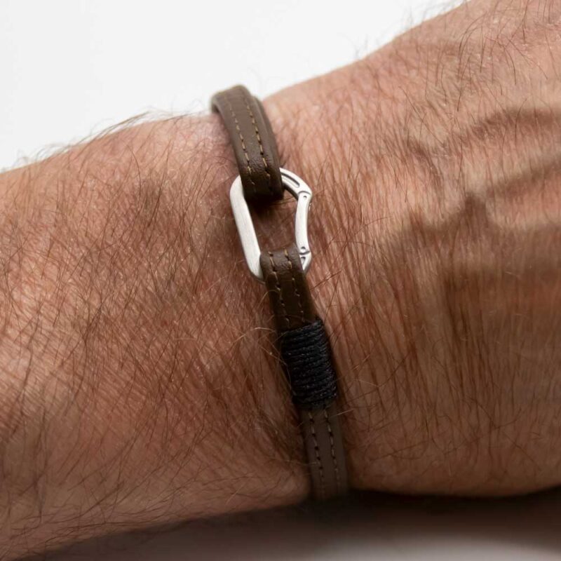 Leather Bracelet with carabiner Steel Edition - Image 2