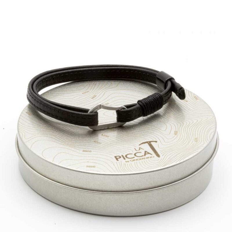 Leather Bracelet with carabiner Steel Edition - Image 4