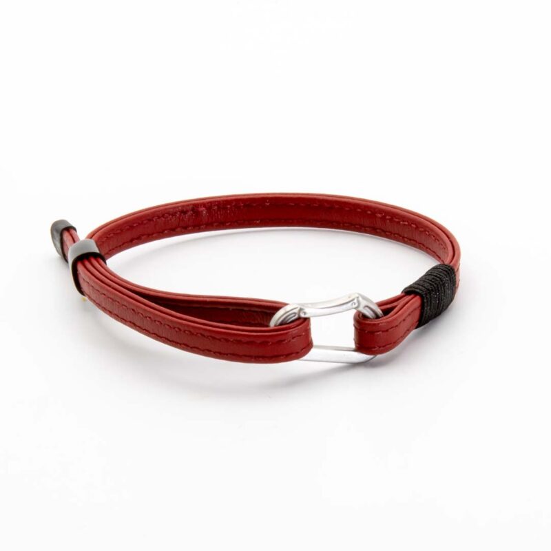 Leather Bracelet with carabiner Steel Edition